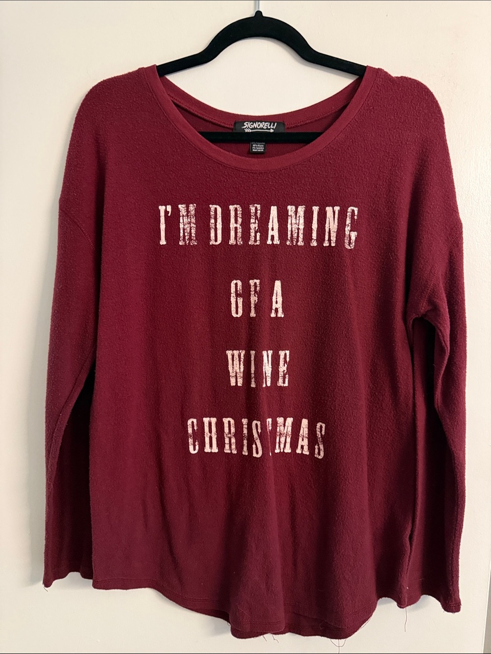 Signorelli Wine Red Long-Sleeve Graphic Sweatshirt